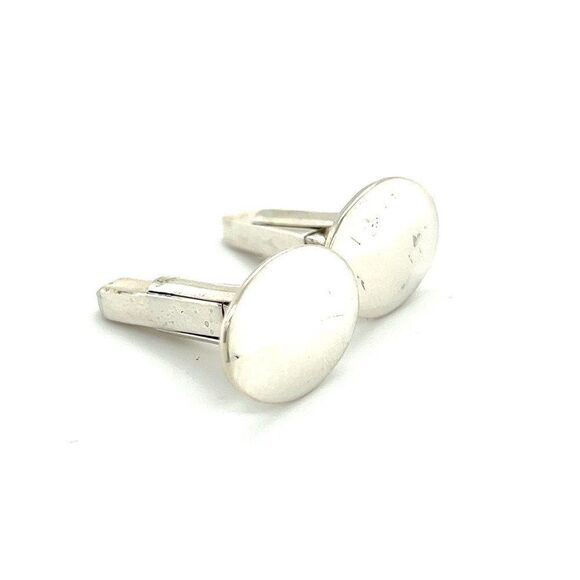 Bulgari Bvlgari Estate Engraveable Mens Cufflinks Sterling Silver B3